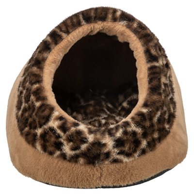 Trixie Kattenmand Iglo Leo Soft Pluche Bruin / Panterprint 35x41x26 cm