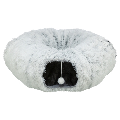 Trixie Harvey Pluche Speeltunnel / Donut Wit / Grijs 160x25 cm