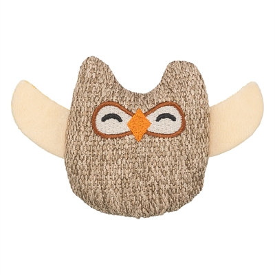 Trixie Uil Stof / Pluche Met Kattenkruid / Catnip Beige 8 cm