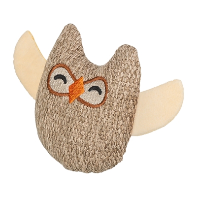 Trixie Uil Stof / Pluche Met Kattenkruid / Catnip Beige 8 cm