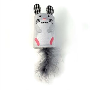 Happy Pet Tabby Patch Muis Ratel En Roller Grijs 18x7x7 cm