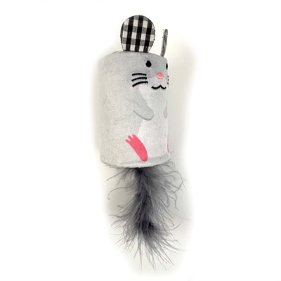 Happy Pet Tabby Patch Muis Ratel En Roller Grijs 18x7x7 cm