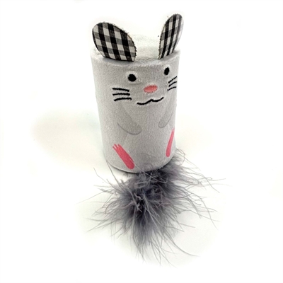 Happy Pet Tabby Patch Muis Ratel En Roller Grijs 18x7x7 cm