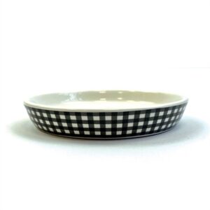 Happy Pet Tabby Patch Voerbak Kat Ruit Keramisch Zwart / Wit 15x15x2 cm