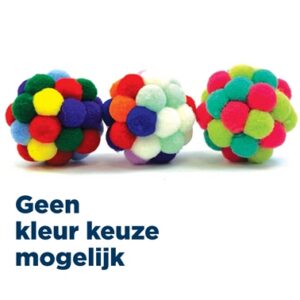 Happy Pet Tabby Patch Pom Pom Bal Assorti 4.5x4.5x4.5 cm