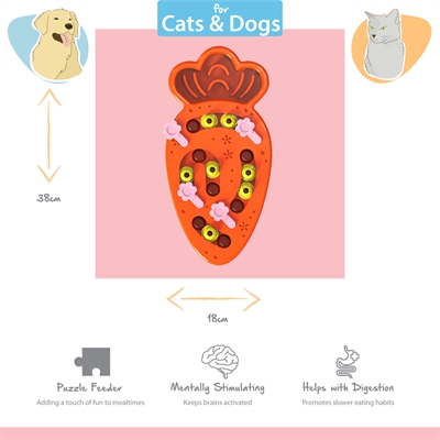 Happy Pet Tabby Patch Wortel Puzzel Intelligentie Speelgoed 28x18x4 cm