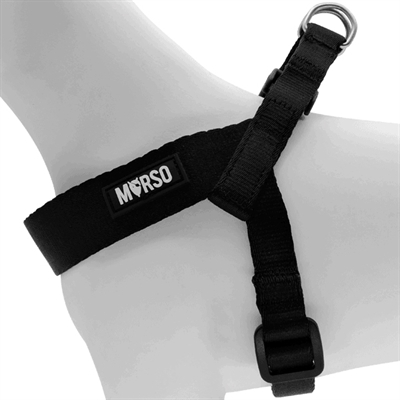 Morso Mini Hondentuig Verstelbaar Gerecycled Zwart 32-41x2.5 cm