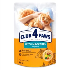 Club 4 Paws Premium Adult Pouch Makreel In Saus 24x85 gr