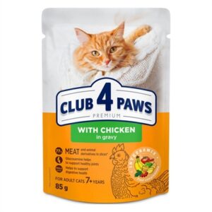 Club 4 Paws Premium Senior 7+ Pouch Kip In Saus 24x85 gr