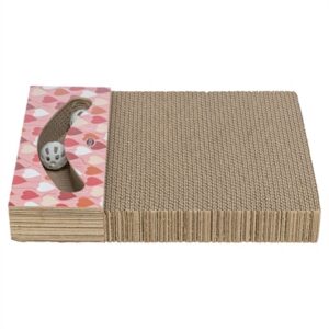 Trixie Krabplank Hartjes Met Ballen Rechthoekig Karton Zalm 38x30x5 cm