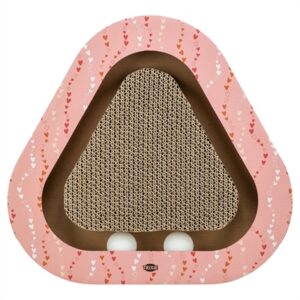 Trixie Krabplank Hartjes Met Ballen Driehoekig Karton Zalm 36x36x5 cm