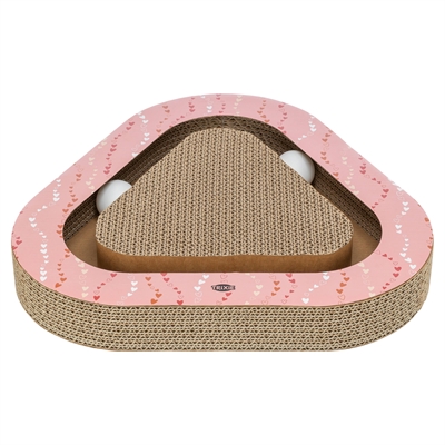 Trixie Krabplank Hartjes Met Ballen Driehoekig Karton Zalm 36x36x5 cm