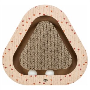 Trixie Krabplank Hartjes Met Ballen Driehoekig Karton Abrikoos 36x36x5 cm