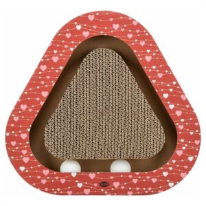 Trixie Krabplank Hartjes Met Ballen Driehoekig Karton Rood 36x36x5 cm