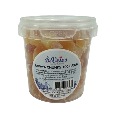 DE Vries Papaya Chunks 155 ml Ca. 100 gr
