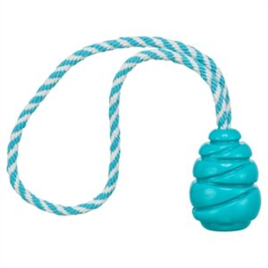Trixie Jumper Kegel Aan Touw Super Strong TPR Petrol 33x5x5 cm