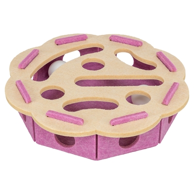 Trixie Hole'n'roll Bloem Vilt Roze / Beige 30x30x7.5 cm