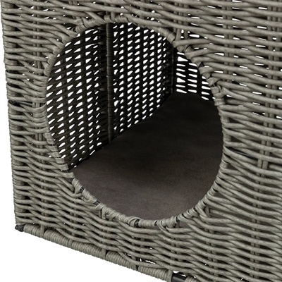Trixie Kattenmand Amalia Hoekig Polyrattan Grijs 37x35x57 cm