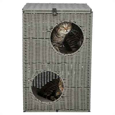 Trixie Kattenmand Amalia Hoekig Polyrattan Grijs 37x35x57 cm