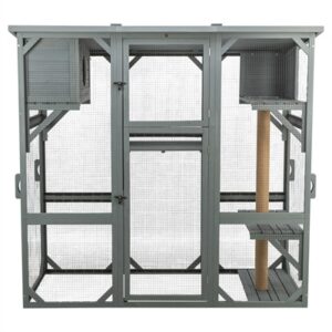 Trixie Buitenverblijf Voor Katten Hout Grijs 181x88x169 cm