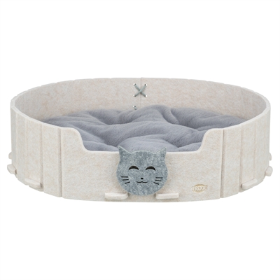 Trixie Kattenmand Emelie Vilt Ovaal Zand / Grijs 50x42x9 cm