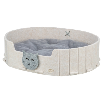 Trixie Kattenmand Emelie Vilt Ovaal Zand / Grijs 50x42x9 cm