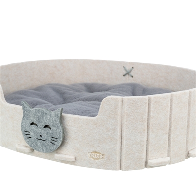 Trixie Kattenmand Emelie Vilt Ovaal Zand / Grijs 50x42x9 cm