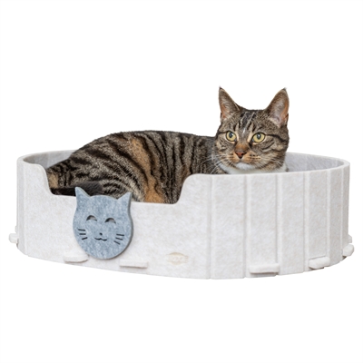 Trixie Kattenmand Emelie Vilt Ovaal Zand / Grijs 50x42x9 cm