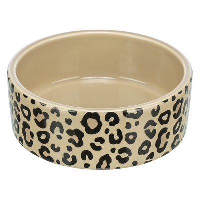 Trixie Voerbak / Drinkbak Leo Keramiek Panterprint Assorti 1 ltr 18x18x7 cm