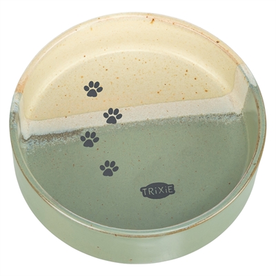 Trixie Voerbak / Drinkbak Met Pootprint Keramiek Groen / Beige 12x12x3.5 cm