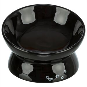 Trixie Voerbak / Drinkbak Dogs Keramiek Verhoogd Zwart 17x17x13.5 cm