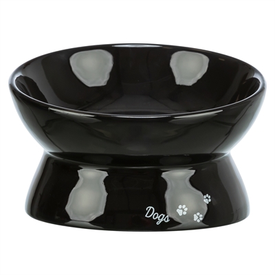 Trixie Voerbak / Drinkbak Dogs Keramiek Verhoogd Zwart 17x17x13.5 cm