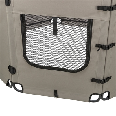 Trixie Campinghek Opvouwbaar Ren 8 Elementen Grijs / Zwart 59x78 cm