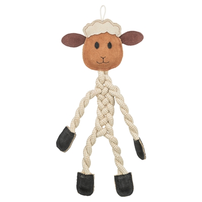 Trixie Schaap Touw Met Leer Bruin 42 cm