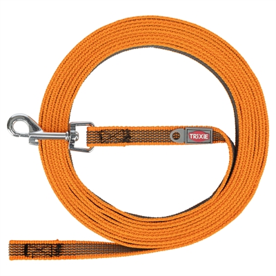 Trixie Sleeplijn Met Rubber Bekleed Zonder Handlus Oranje 5 Mtrx1.5 cm