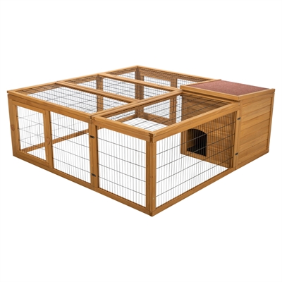 Trixie Ren Met Afdekking Hout Donkerbruin 150x150x53 cm