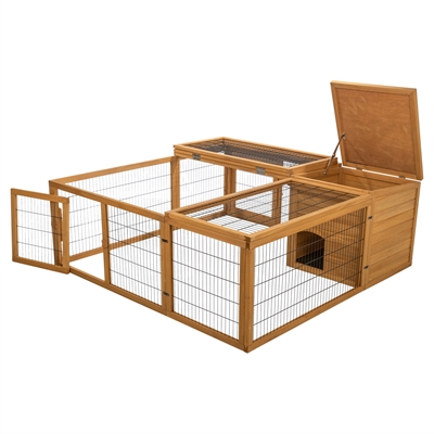Trixie Ren Met Afdekking Hout Donkerbruin 150x150x53 cm