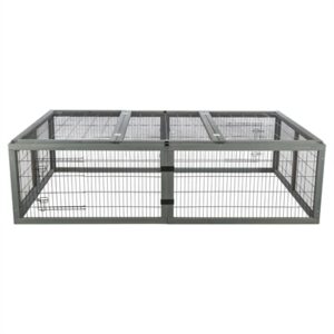 Trixie Ren Met Afdekking Hout Grijs 174x109x48 cm
