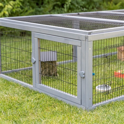 Trixie Ren Met Afdekking Hout Grijs 174x109x48 cm