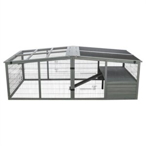 Trixie Ren XL Met Afdekking Hout Grijs 233x79x116 cm