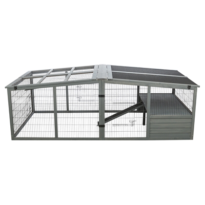 Trixie Ren XL Met Afdekking Hout Grijs 233x79x116 cm