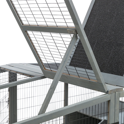 Trixie Ren XL Met Afdekking Hout Grijs 233x79x116 cm