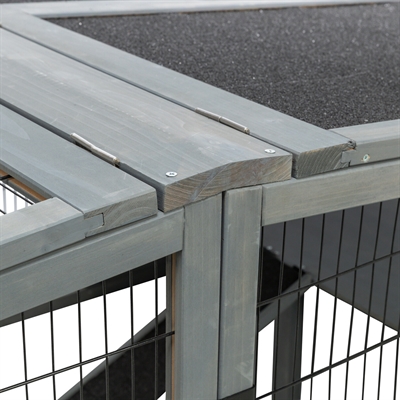 Trixie Ren XL Met Afdekking Hout Grijs 233x79x116 cm