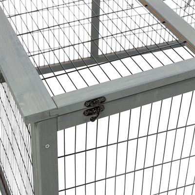 Trixie Ren XL Met Afdekking Hout Grijs 233x79x116 cm
