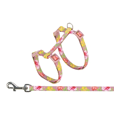 Trixie Kattentuigje Met Riem Bloemen Motief Assorti 27-45x1 cm