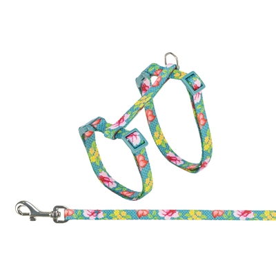 Trixie Kattentuigje Met Riem Bloemen Motief Assorti 27-45x1 cm