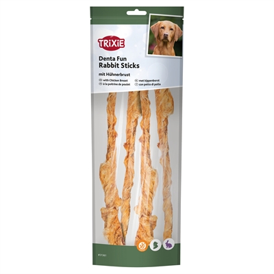 Trixie Denta Fun Rabbit Sticks Met Kippenborst 100 gr