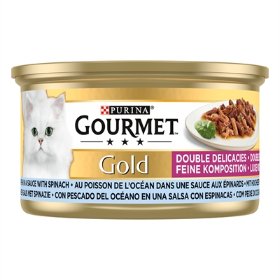Gourmet Gold Luxe Mix Zeevis In Saus Met Spinazie 24x85 gr