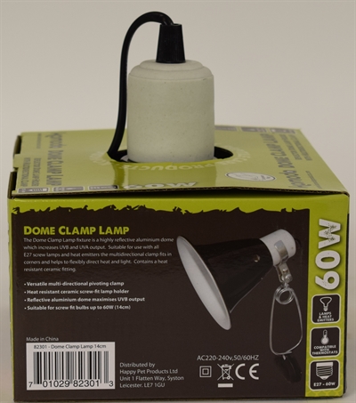 Komodo Black Dome Clamp Lamp Fixture 14 cm
